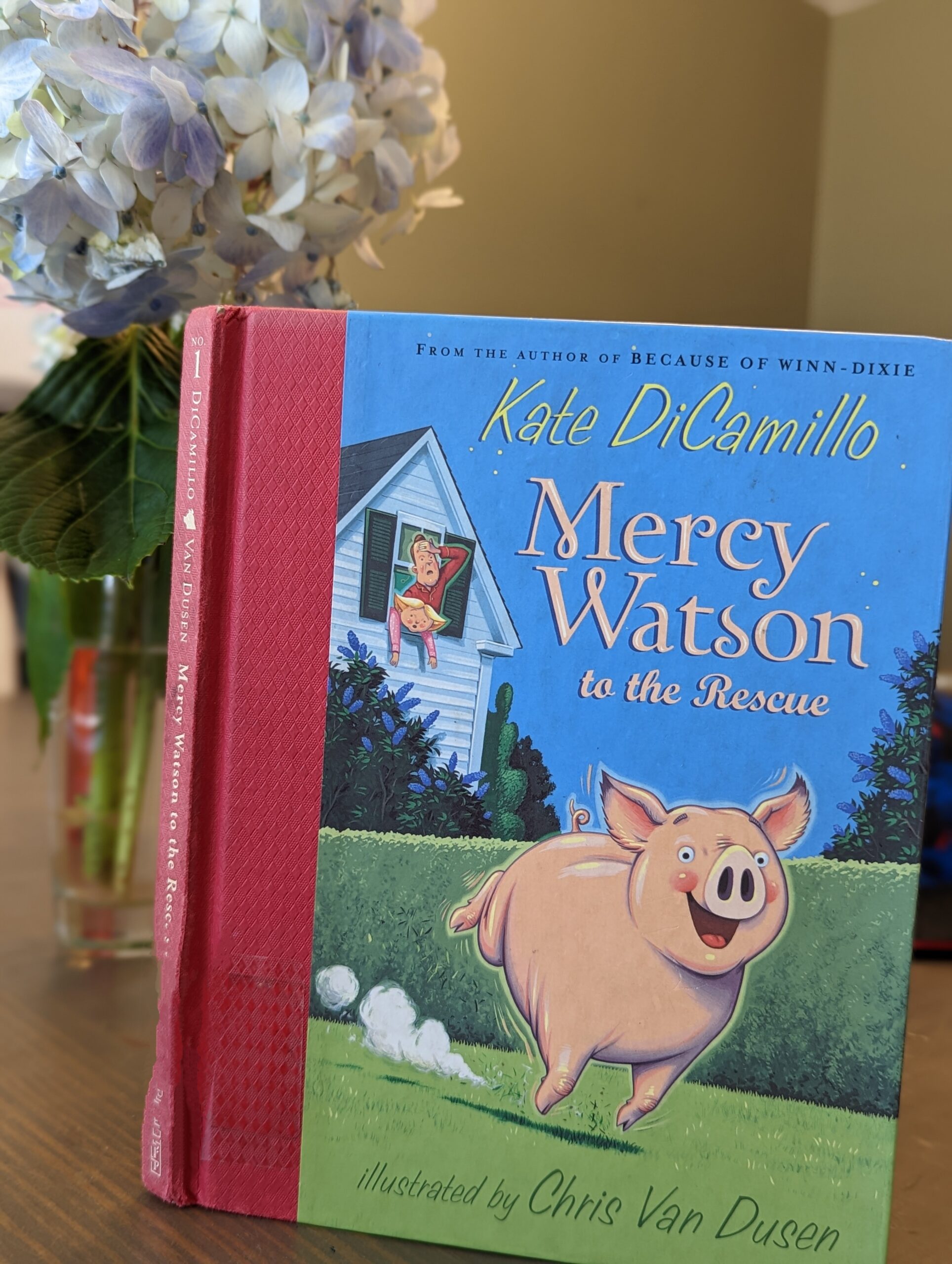Mercy Watson to the Rescue by Kate DiCamillo. A favorite chapter book read-aloud from Love Joy Read-Alouds