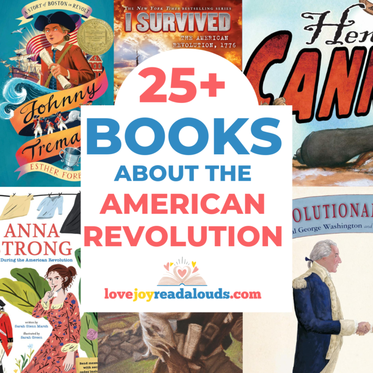 Over 25 Books about the American Revolution. The Ultimate list for teaching about the American Revolution with Living Books, including books like Johnny Tremain, I Survived the American Revolution, 1776, Henry and the Cannons, Anna Strong, A Spy Called James, and Revolutionary Friends